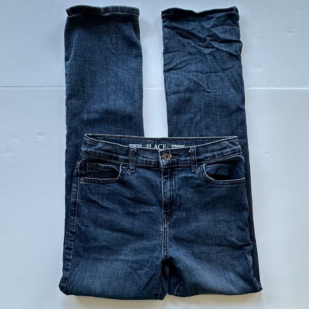 Children’s‎ Place medium wash blue straight denim jeans boys 14 adjustable waist